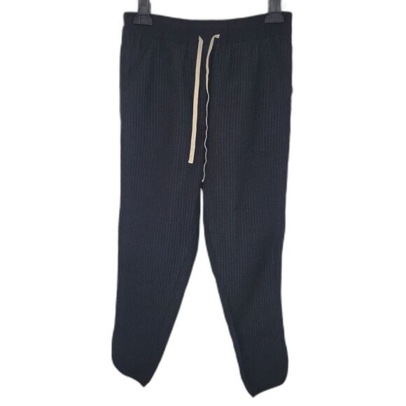 3.1 Phillip Lim Black Silk Wool Waffle Sweatpants - Picture 1 of 4